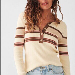 Faherty Mikki Polo Sweater | Retro Fall Stripe | EUC | XL
